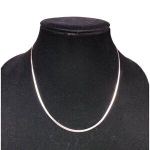 Sterling Silver Womens Silver Tone 925 Flat Snake Chain Necklace Adjustable Size